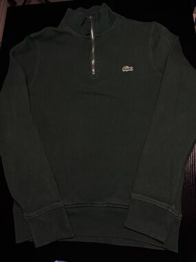 Lacoste Men's Forest Green Half-Zip Sweater